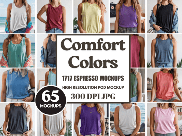 Download Comfort Colors 9360 Tank Top Mockups - Mockup Collection