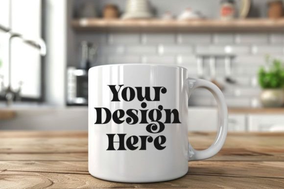 Download Coffee Mug Mockup Placed on a Bed Kitche - Mockup Collection